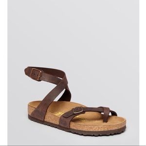 birkenstocks with strap around ankle